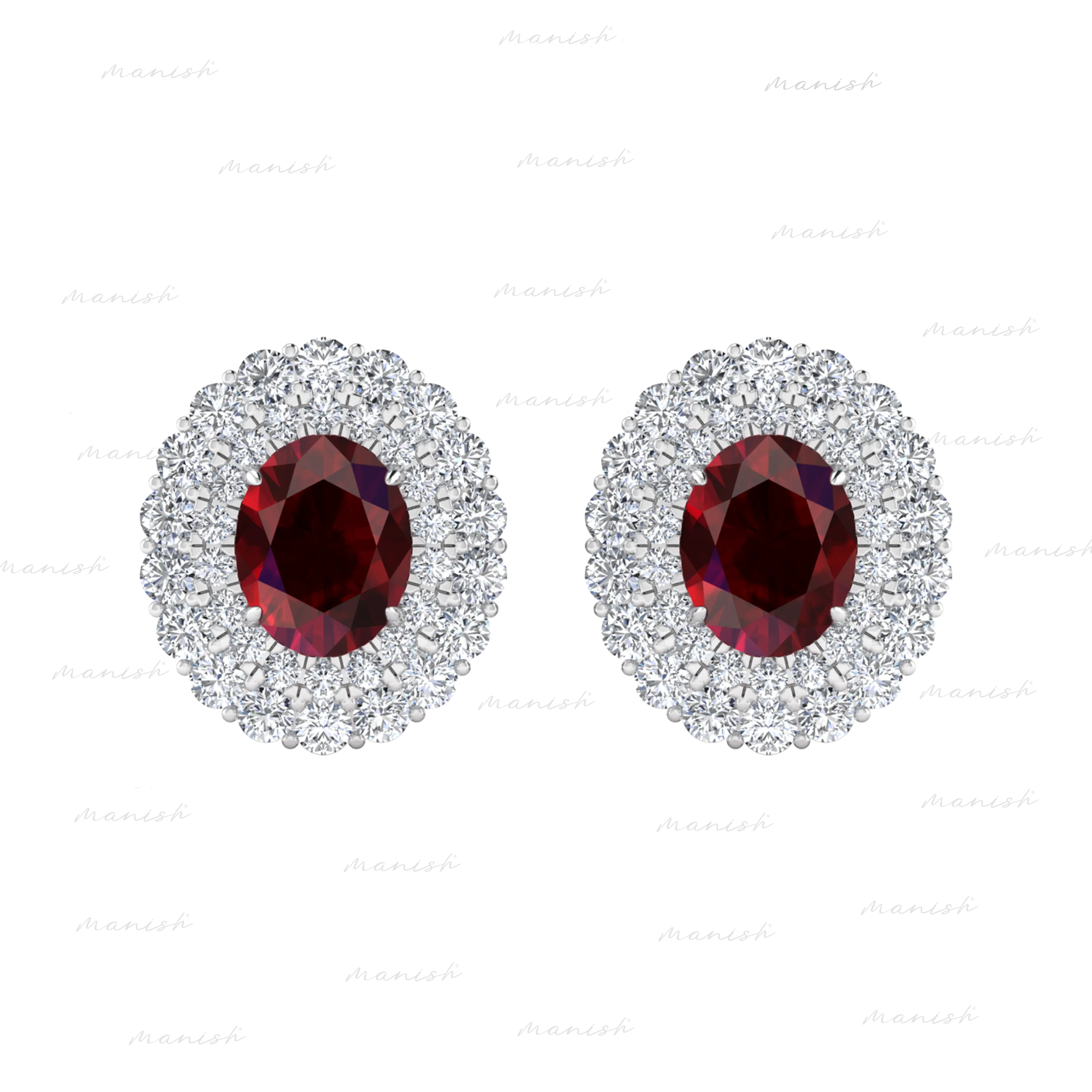 Eilo Diamond and Ruby Earrings